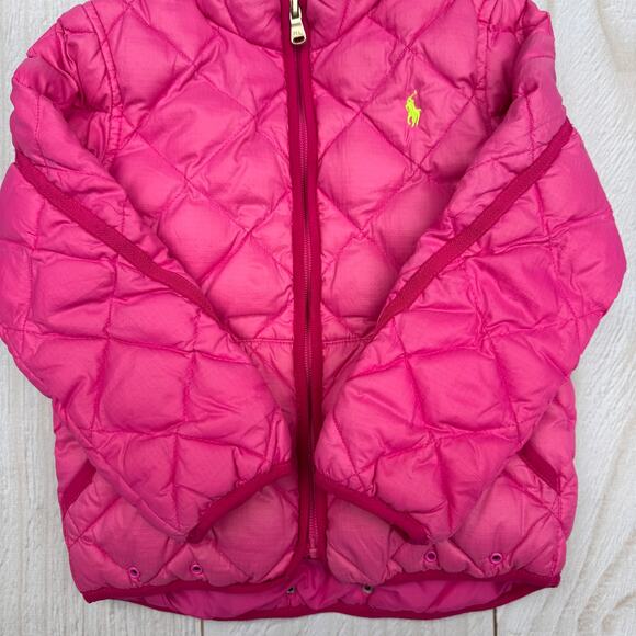 Polo Ralph Lauren Toddler Girls 4T Water-Repellent Duck Down Jacket Pink - Picture 5 of 9